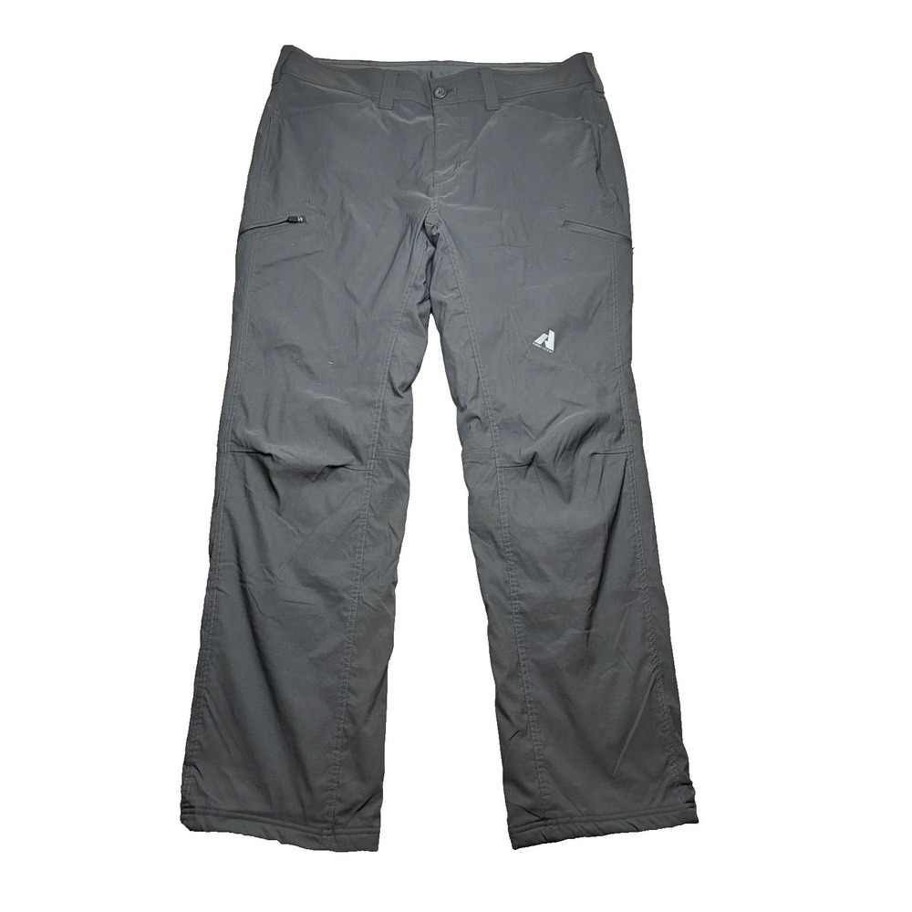 Eddie Bauer First Ascent Pants Mens (Fits 36x31) Gray Fleece Lined Hiking Gorp